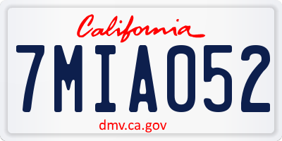 CA license plate 7MIA052