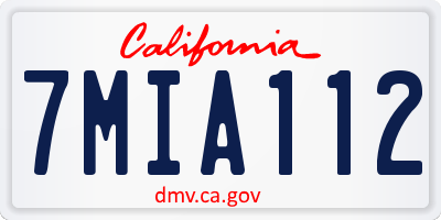 CA license plate 7MIA112
