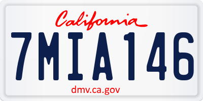 CA license plate 7MIA146