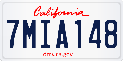 CA license plate 7MIA148