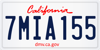 CA license plate 7MIA155