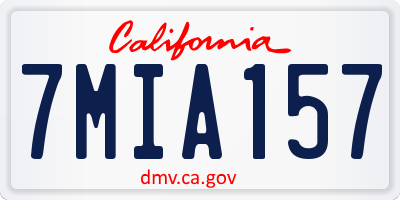 CA license plate 7MIA157