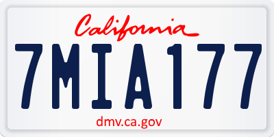 CA license plate 7MIA177