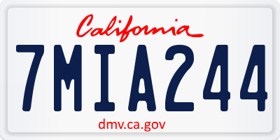 CA license plate 7MIA244