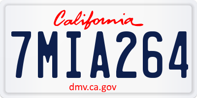 CA license plate 7MIA264