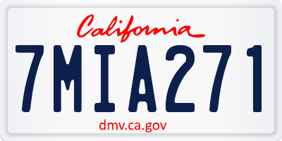 CA license plate 7MIA271