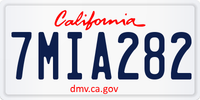 CA license plate 7MIA282