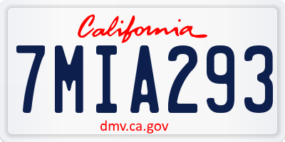 CA license plate 7MIA293
