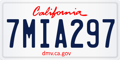 CA license plate 7MIA297