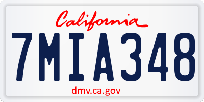 CA license plate 7MIA348