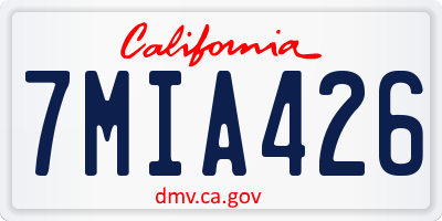 CA license plate 7MIA426