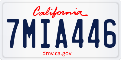 CA license plate 7MIA446