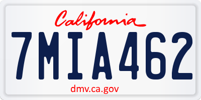 CA license plate 7MIA462