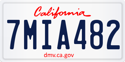 CA license plate 7MIA482