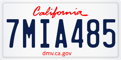 CA license plate 7MIA485