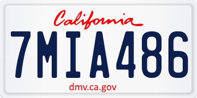 CA license plate 7MIA486