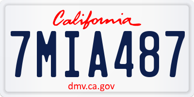 CA license plate 7MIA487
