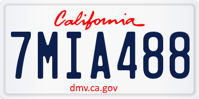 CA license plate 7MIA488