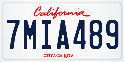 CA license plate 7MIA489