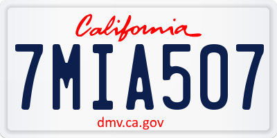 CA license plate 7MIA507