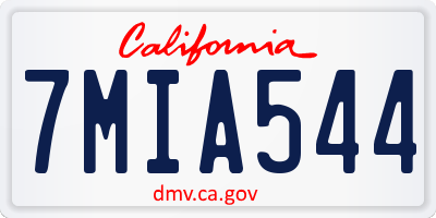 CA license plate 7MIA544