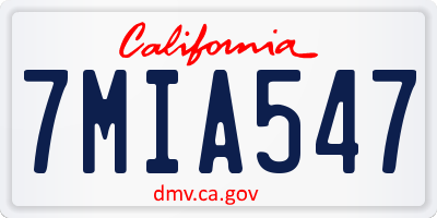 CA license plate 7MIA547