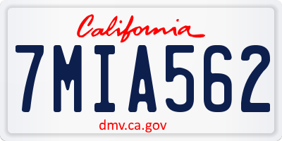 CA license plate 7MIA562