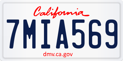 CA license plate 7MIA569