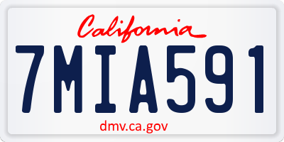 CA license plate 7MIA591