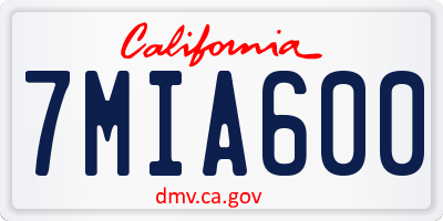 CA license plate 7MIA600