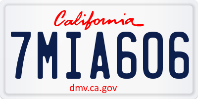 CA license plate 7MIA606