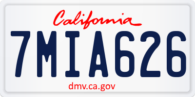 CA license plate 7MIA626