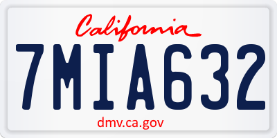 CA license plate 7MIA632