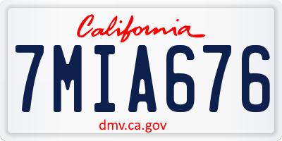 CA license plate 7MIA676