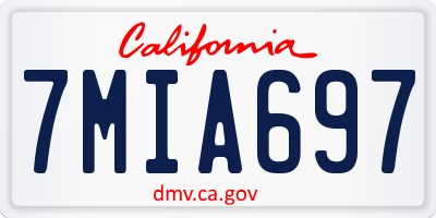 CA license plate 7MIA697