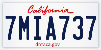 CA license plate 7MIA737