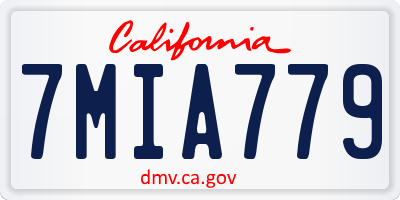 CA license plate 7MIA779