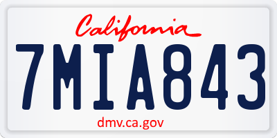 CA license plate 7MIA843