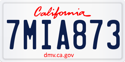 CA license plate 7MIA873