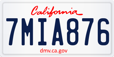 CA license plate 7MIA876