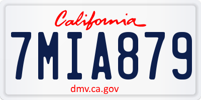 CA license plate 7MIA879