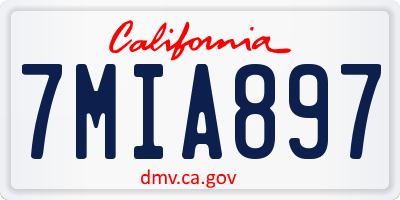 CA license plate 7MIA897