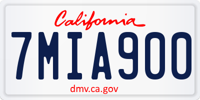 CA license plate 7MIA900