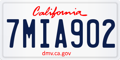 CA license plate 7MIA902