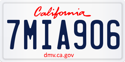CA license plate 7MIA906