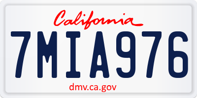 CA license plate 7MIA976