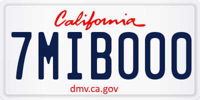 CA license plate 7MIB000
