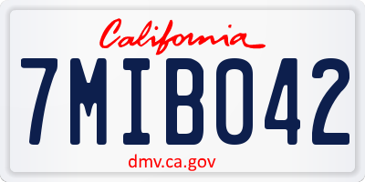CA license plate 7MIB042