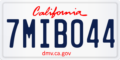 CA license plate 7MIB044