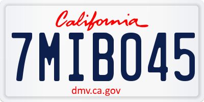 CA license plate 7MIB045